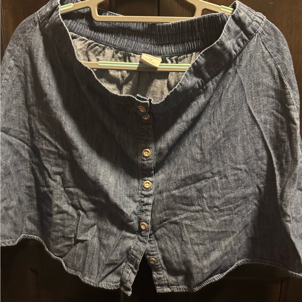 Merona Blue Button-Down Skirt